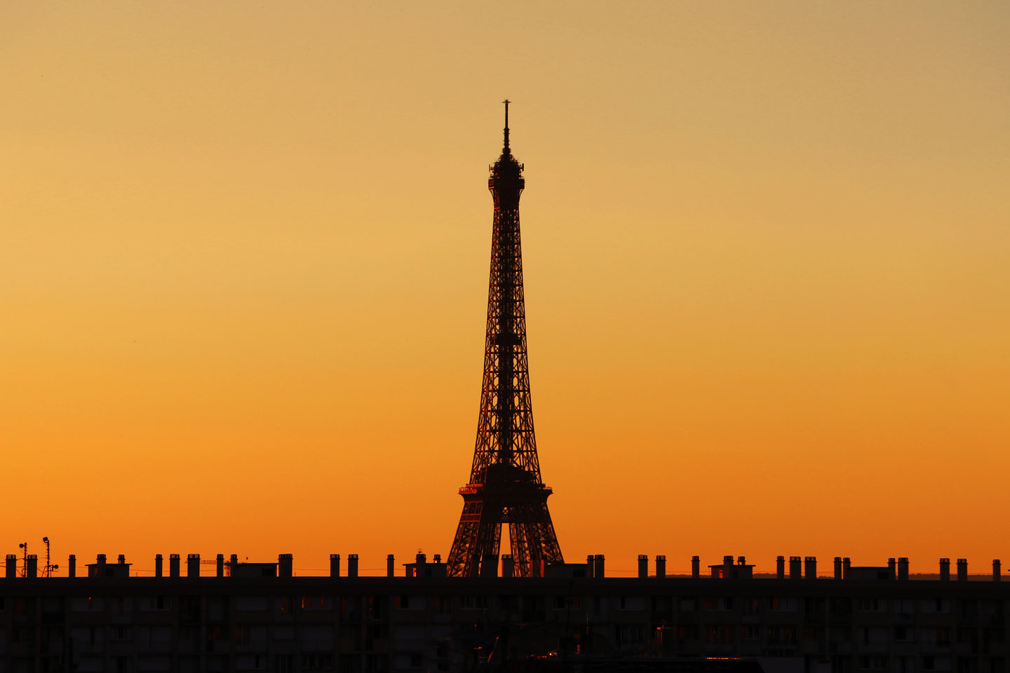 French Photographer Paris France Landscape Photography Orange Sunset at Eiffel Tower