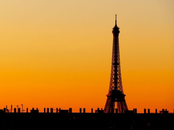 French Photographer Paris France Landscape Photography Orange Sunset at Eiffel Tower